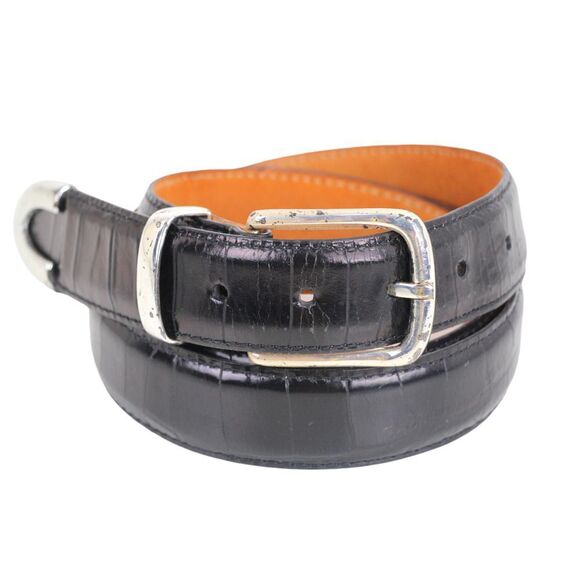 Martin Dingman BLACK ALLIGATOR CALFSKIN 1 1/8"Wd CASUAL DRESS BELT Sz 38/95 (G87 - Picture 2 of 14